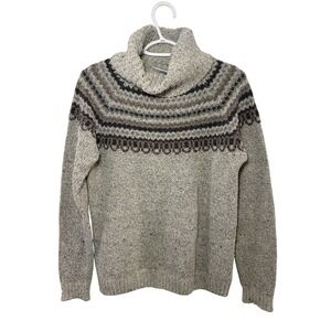 Columbia Womens Fair Isle‎ Cowl Neck Sweater Large Nordic Outdoor Cozy Winter